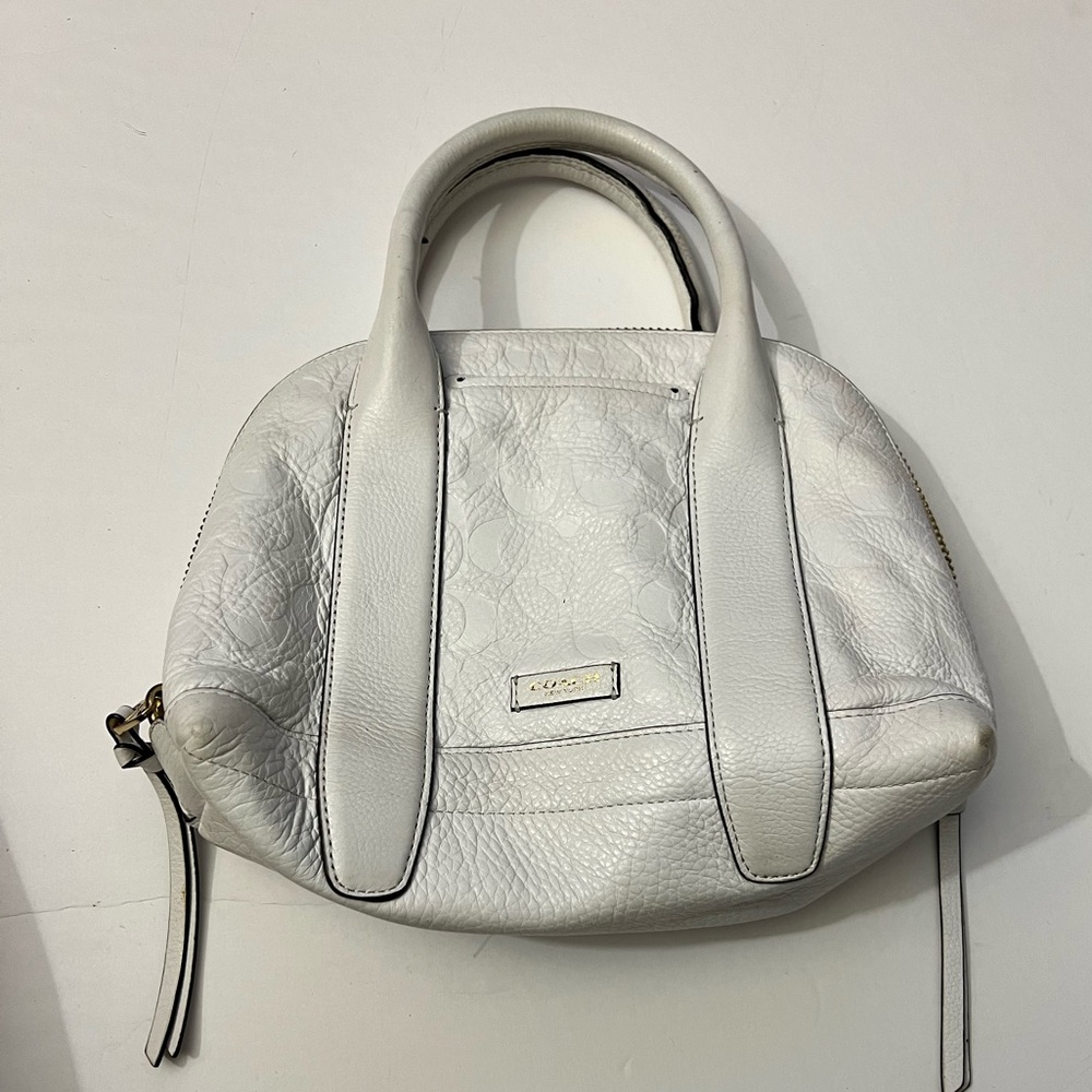 Coach White C Leather Mini Bag